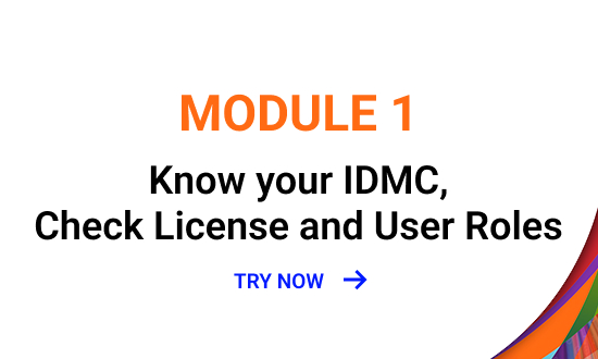 Module 1: Know your IDMC, Check License and User Roles